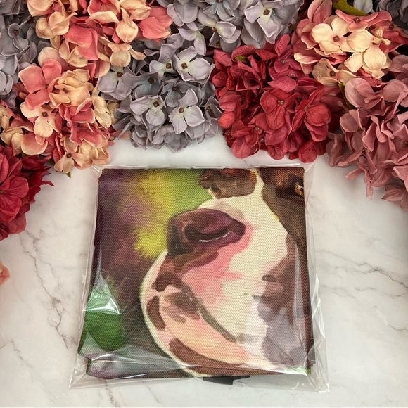 Eco-Friendly Handsome Brown and White Boxer Dog Folding Tote Bag - Picture 12 of 13